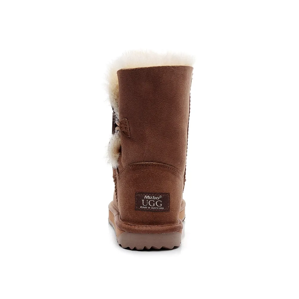 MUBO UGG Women Button Classic UGG BOOTS - Chestnut