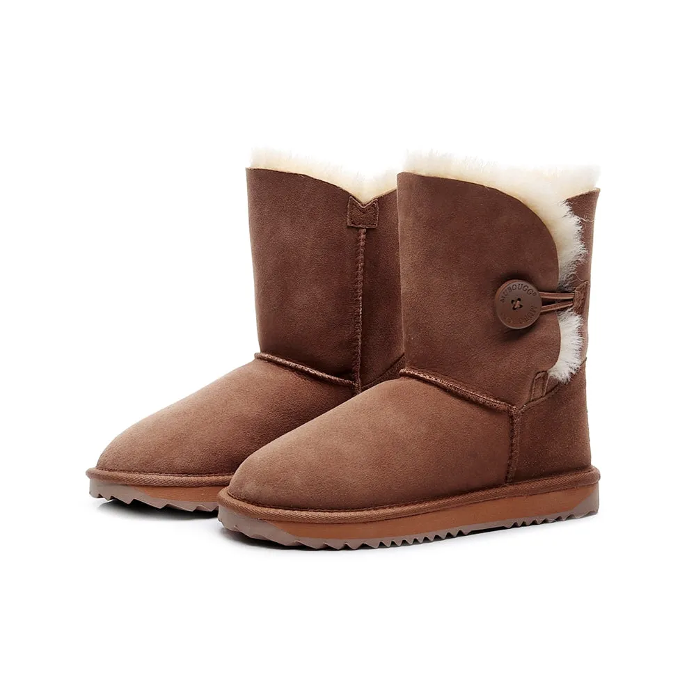 MUBO UGG Women Button Classic UGG BOOTS - Chestnut