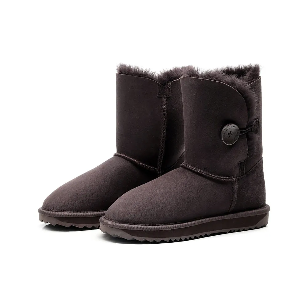 MUBO UGG Women Button Classic UGG BOOTS - Chocolate