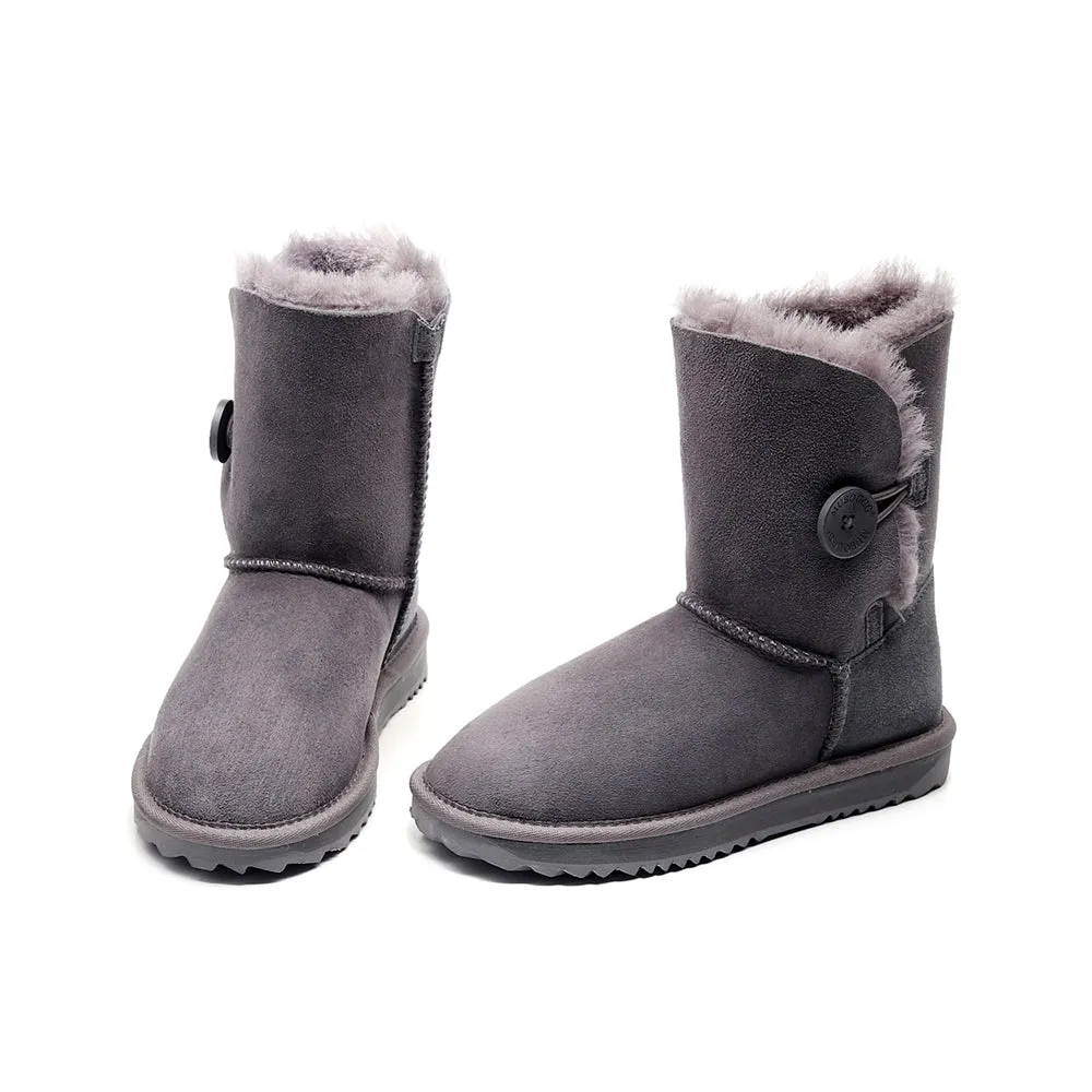 MUBO UGG Women Button Classic UGG BOOTS - Grey