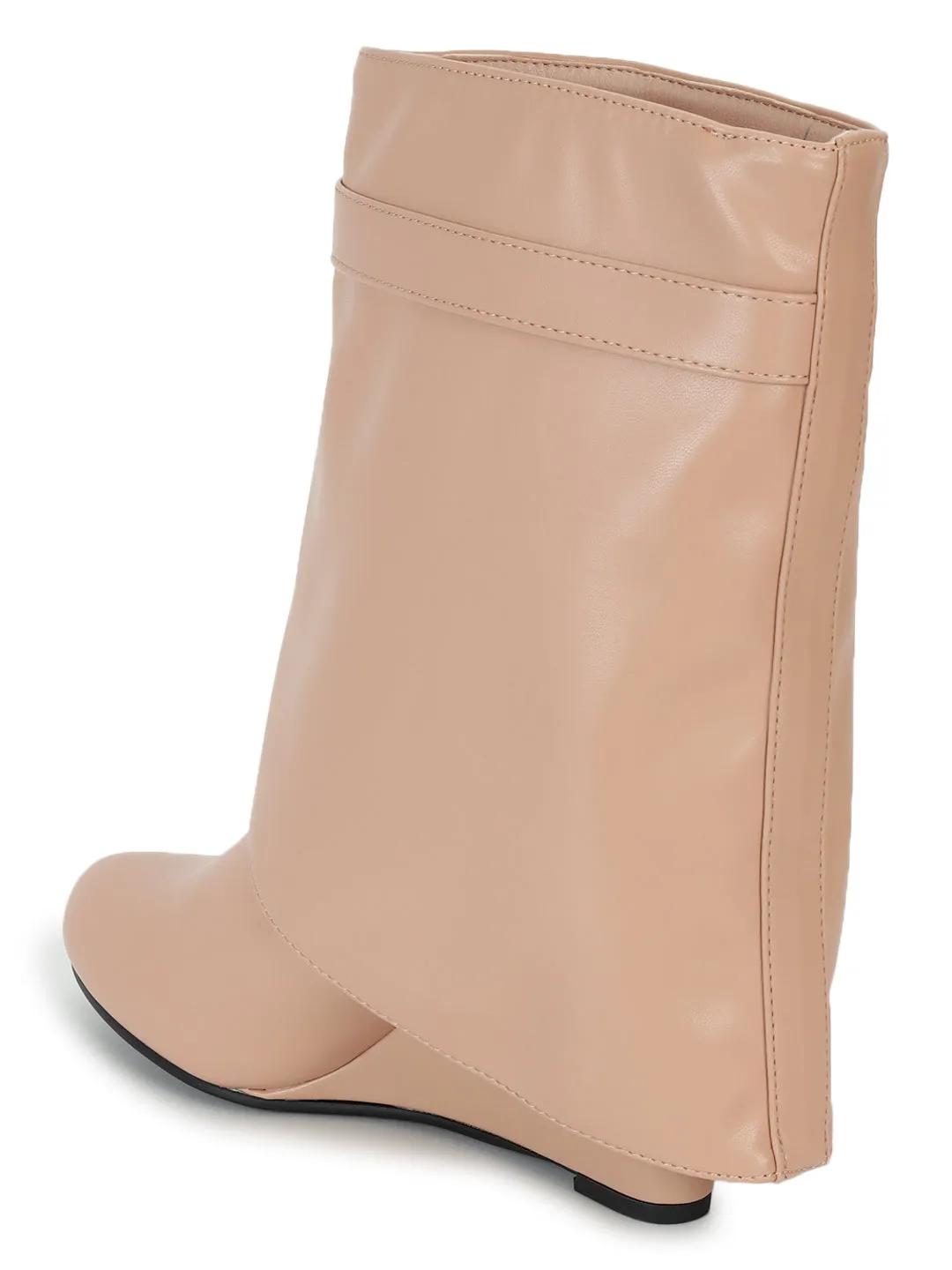 Nude PU High-End-Fashion Stylish Ankle Boots (TC-RS3667-NUD)