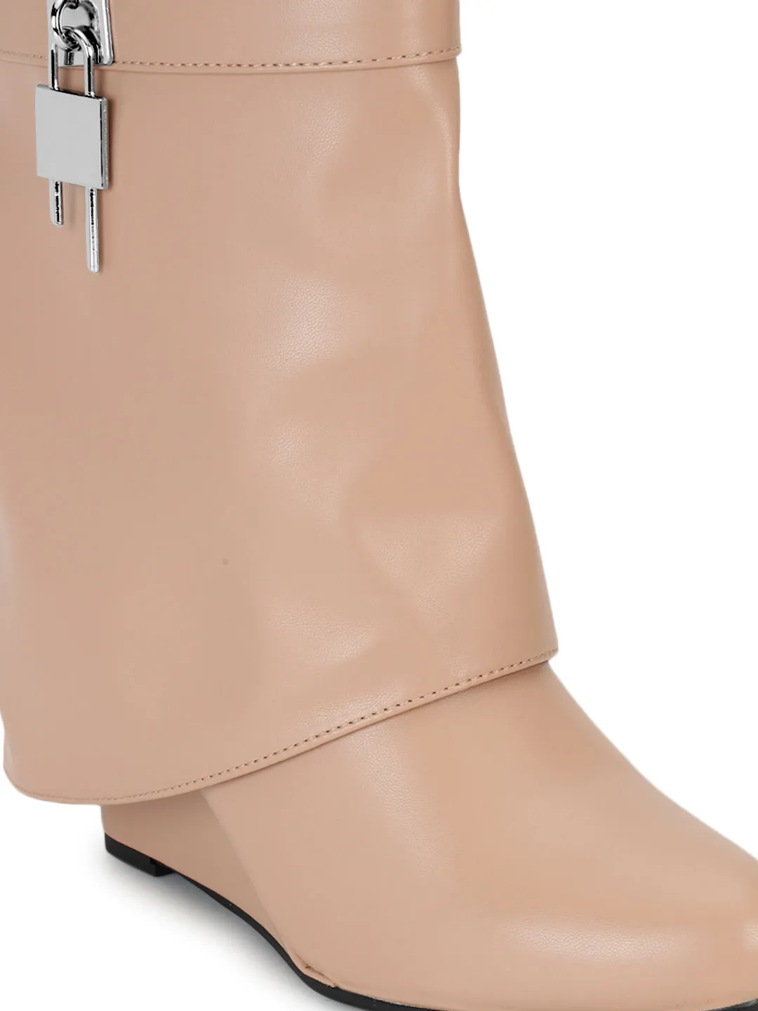 Nude PU High-End-Fashion Stylish Ankle Boots (TC-RS3667-NUD)