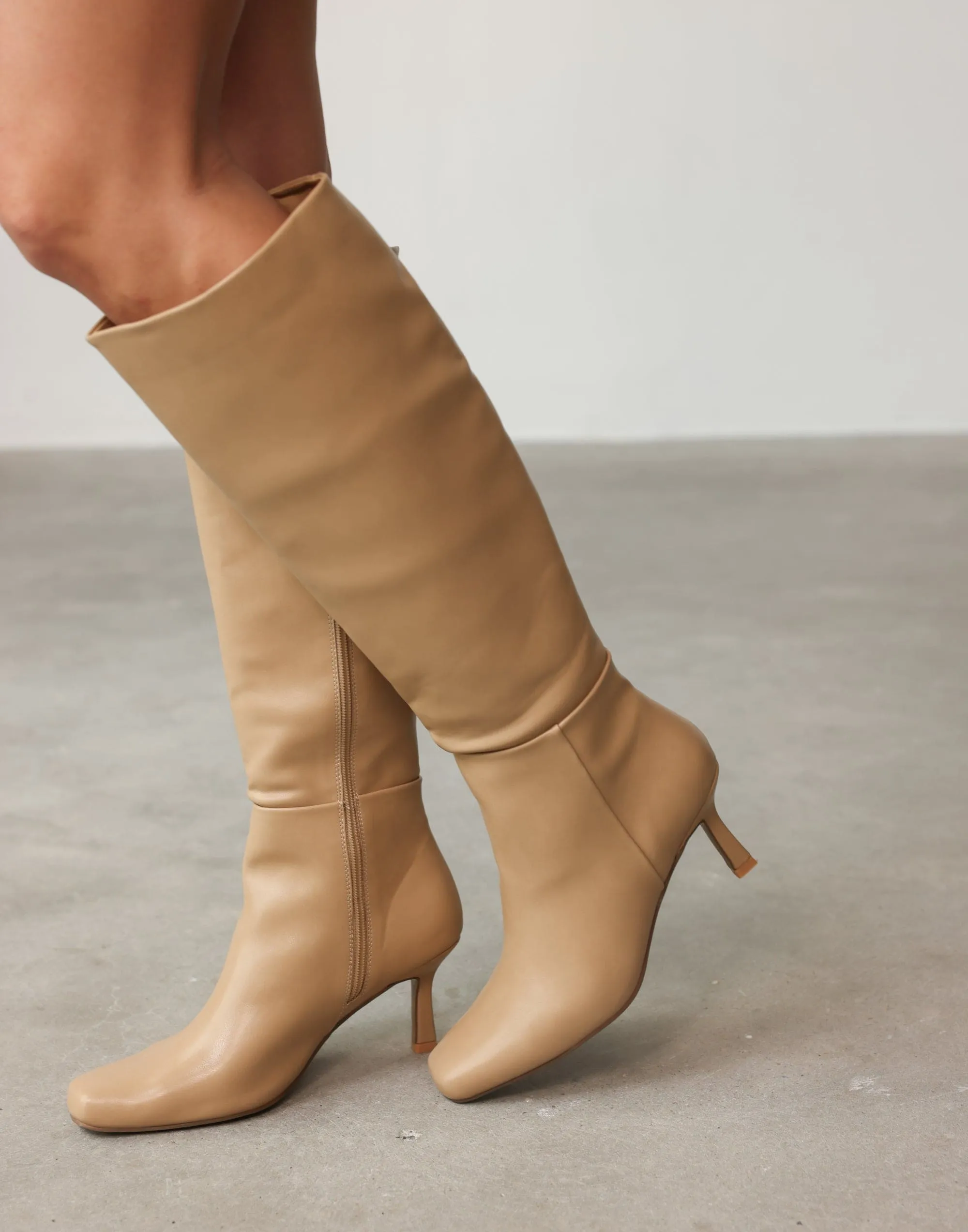 Orena Knee High Boots (Light Camel) - By Billini