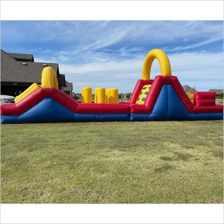 Outdoor Inflatable Obstacle Course Bounce House Race Blow Up Obstacles Course