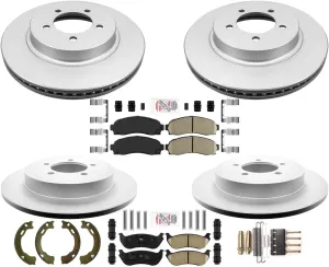 Performance Brake Disc Rotors Ceramic Pads Parking Shoes For Explorer 2002-05