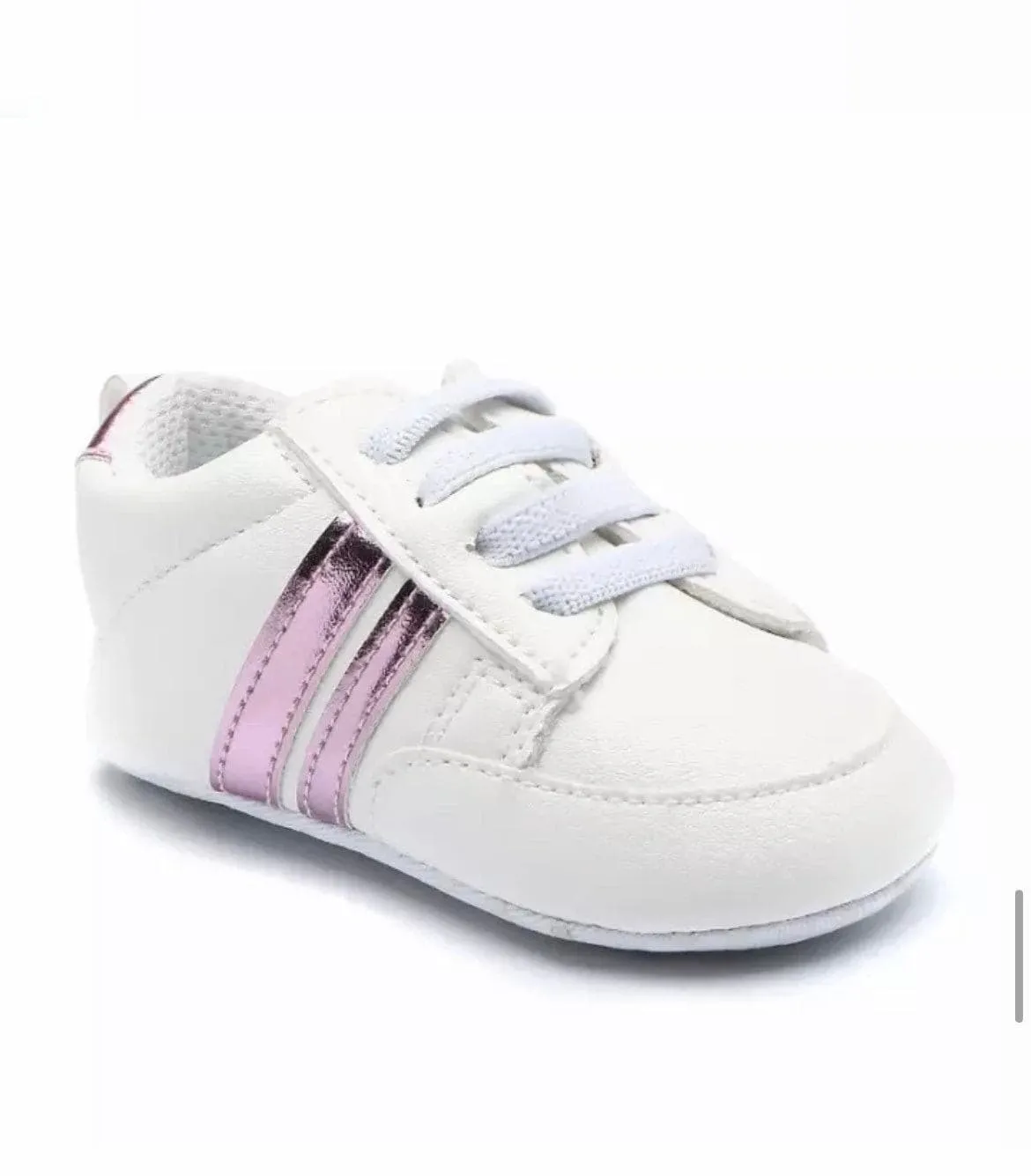 Razz Baby sneakers - 2 stripes on Vegan Leather - First Walker Shoes