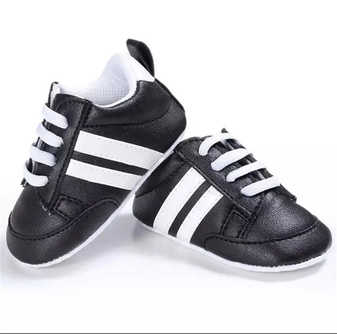 Razz Baby sneakers - 2 stripes on Vegan Leather - First Walker Shoes