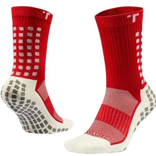 RED TRUSOX 3.0 MID-CALF CUSHION CREW GRIP SOCKS