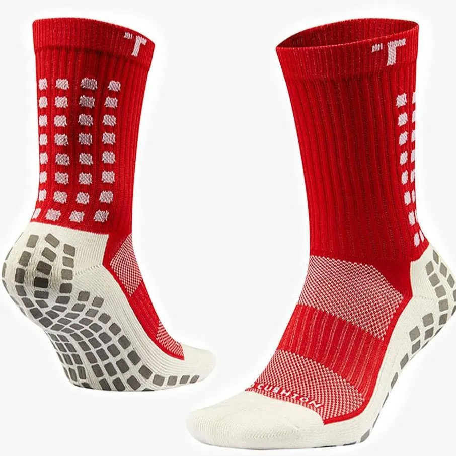 RED TRUSOX 3.0 MID-CALF CUSHION CREW GRIP SOCKS