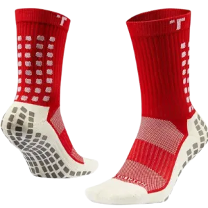 RED TRUSOX 3.0 MID-CALF CUSHION CREW GRIP SOCKS