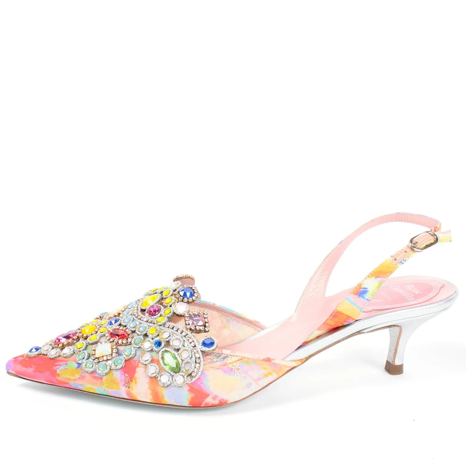 René Caovilla Jeweled Slingback Shoes New w Original Box $1125