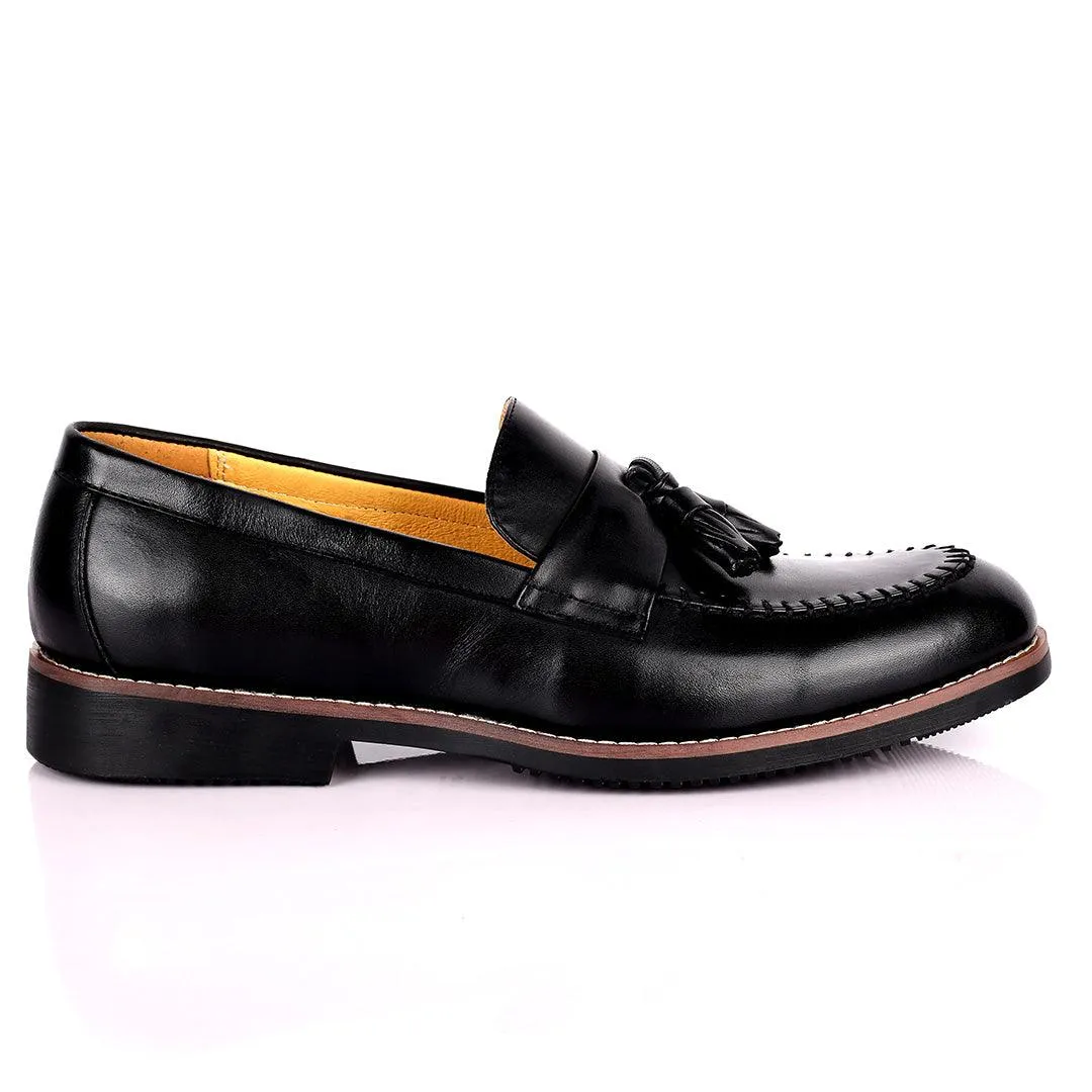 Renato Bulbecc Single Belt Tassels Designed Men's Shoes