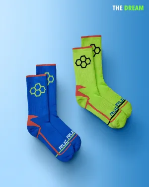 RUDIS Royal/Green Knit Essential Socks (2 Pair)