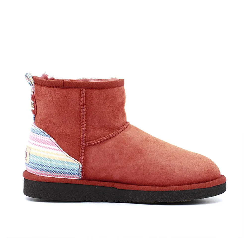 Serape Short Ugg Boot - Red