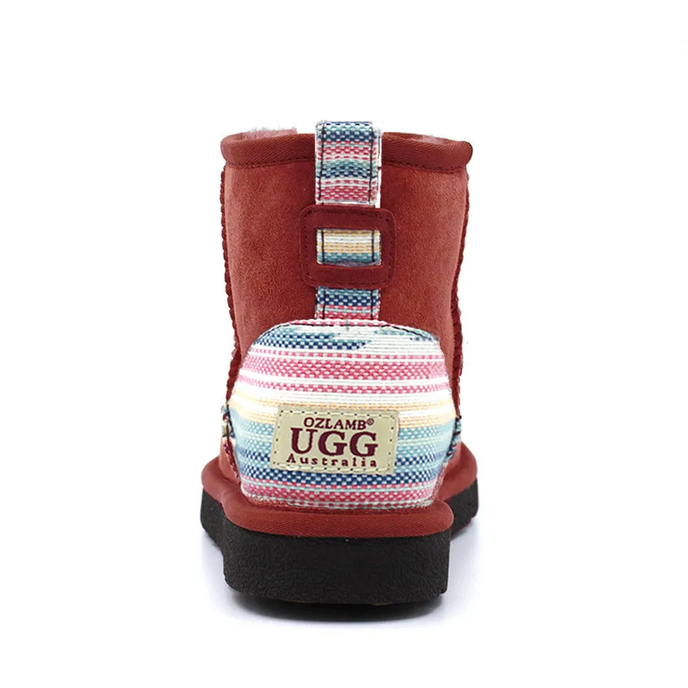 Serape Short Ugg Boot - Red