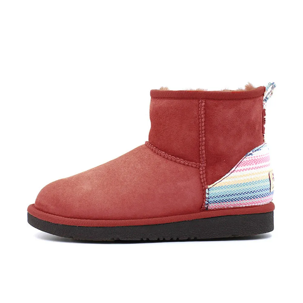 Serape Short Ugg Boot - Red