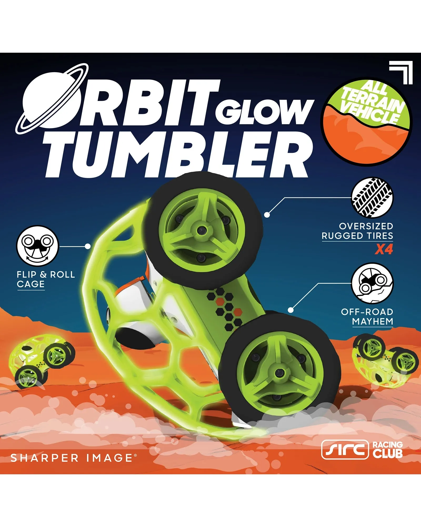 Sharper Image Toy Remote Control Orbit Tumbler Glow in the Dark