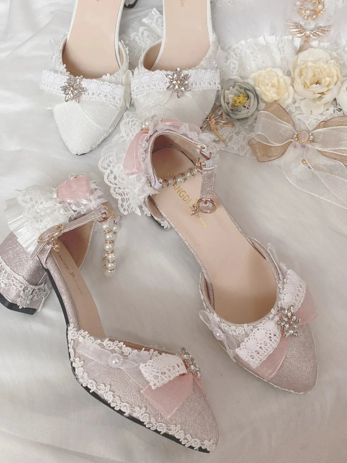 Sohiwoo Japanese Sweet Lolita Handmade Daily Lo Shoes Soft Girl High Heels Girl Stage Tea Party Performance Heel Height 5cm