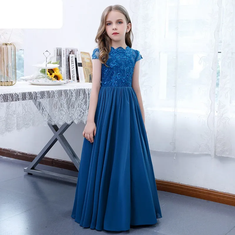 Stage Piano Performance Children's Evening Dress Wedding Elegant Girls Evening Dress