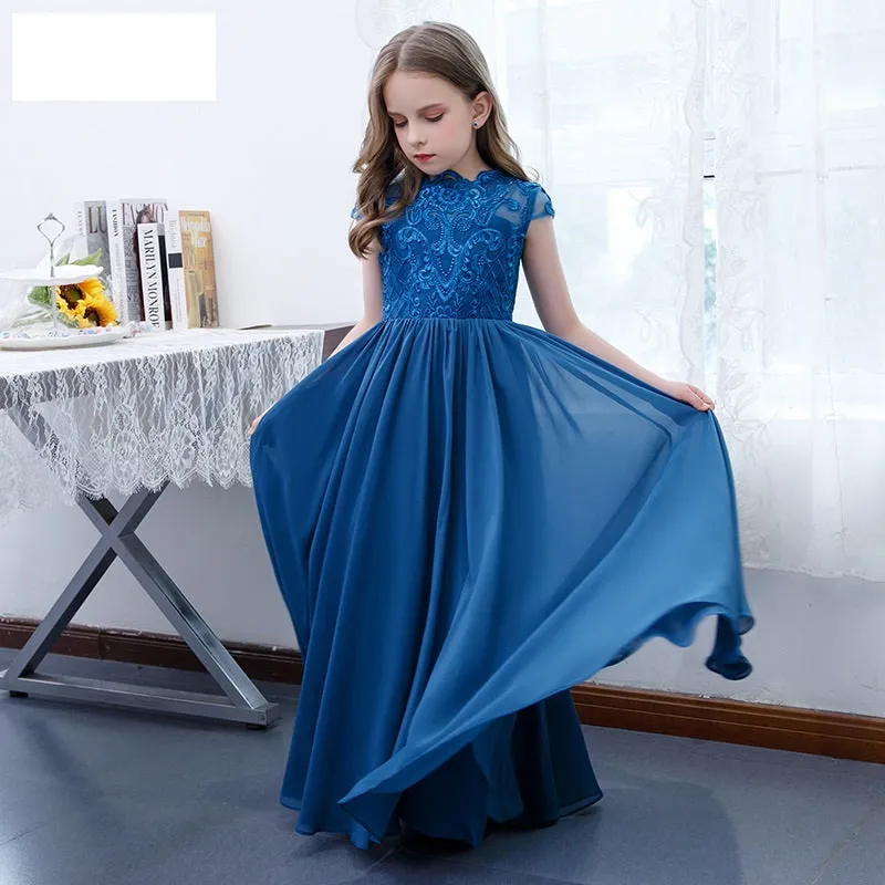 Stage Piano Performance Children's Evening Dress Wedding Elegant Girls Evening Dress