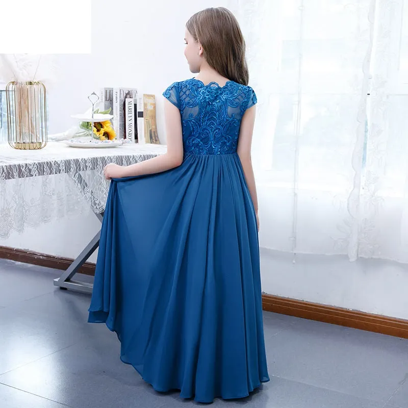 Stage Piano Performance Children's Evening Dress Wedding Elegant Girls Evening Dress