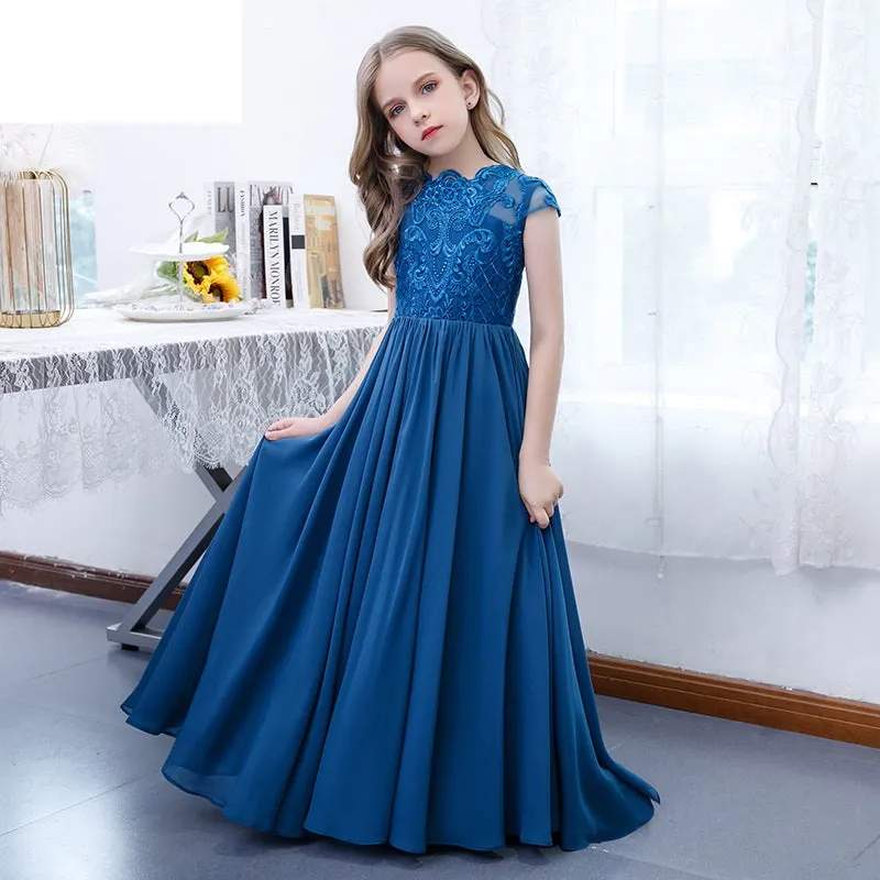 Stage Piano Performance Children's Evening Dress Wedding Elegant Girls Evening Dress