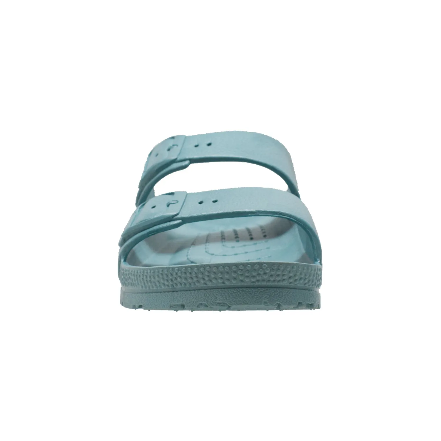 Tecs Womens Two Band Aqua Sandals Shoes