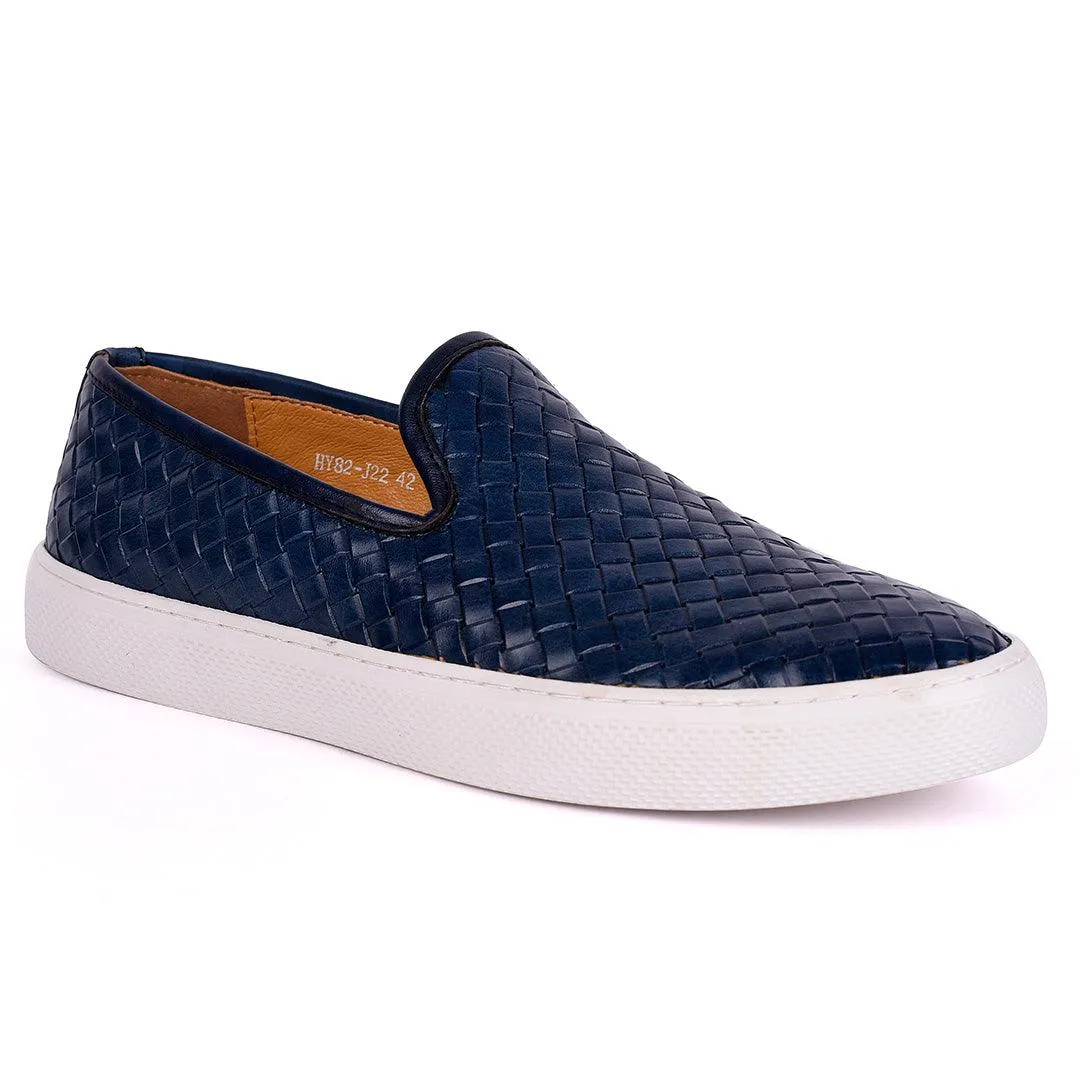 Terry Taylors  Full Woven Leather Corporate Sneaker-Royal Blue