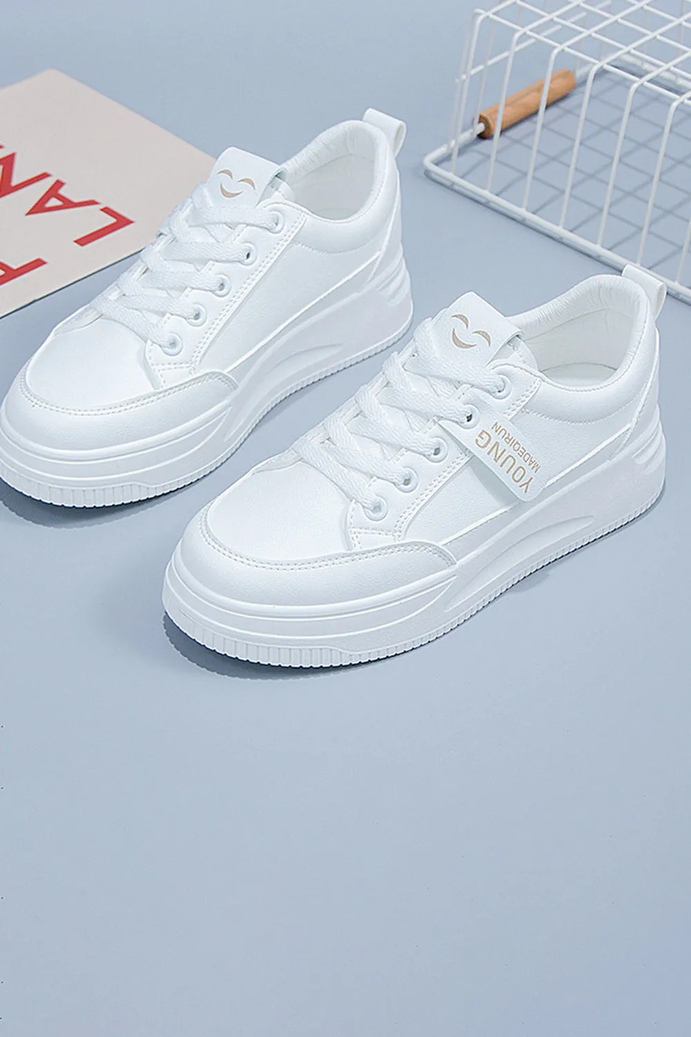 White Flat Casual Sneakers