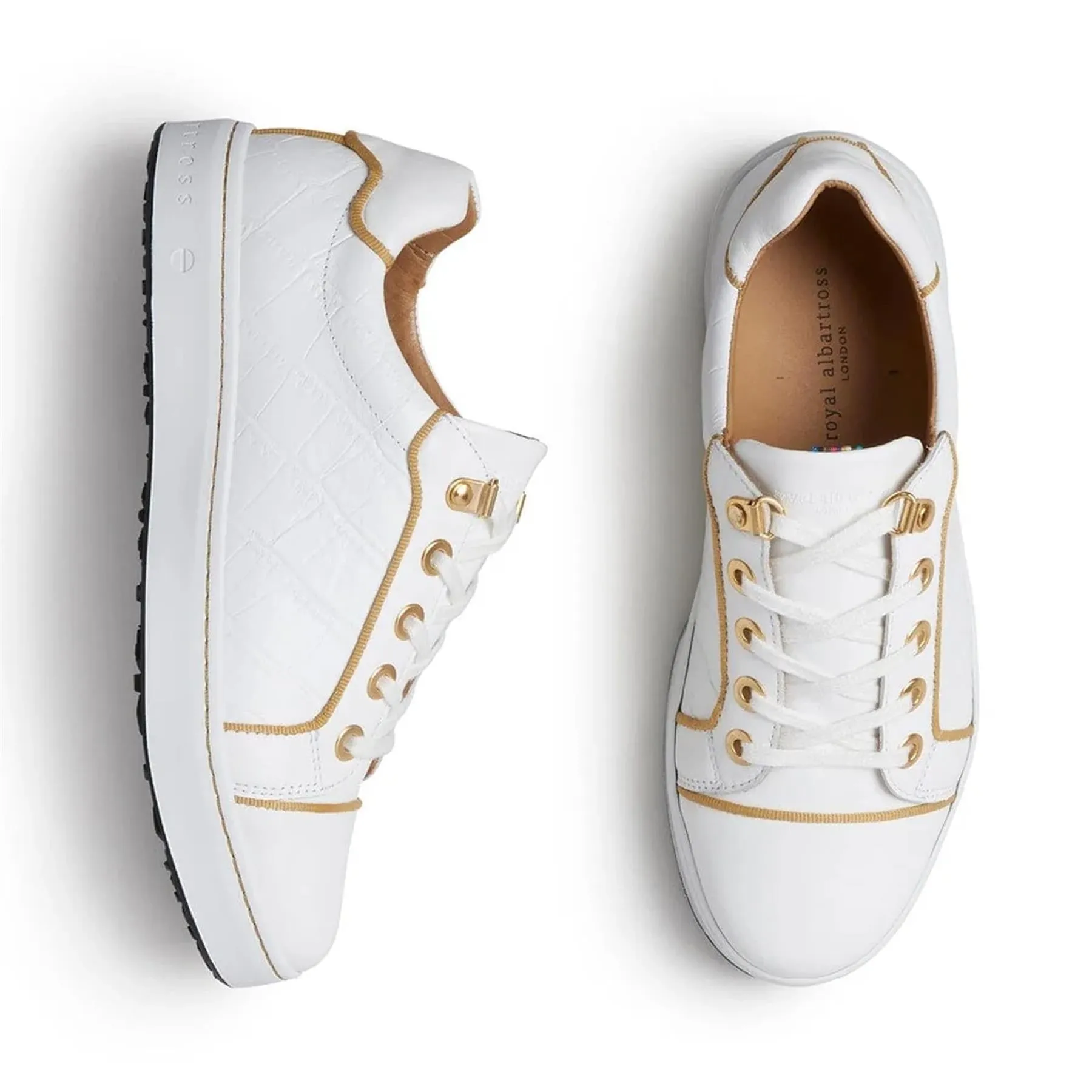 Womens Buckingham Golf Shoe White/Gold - 2024