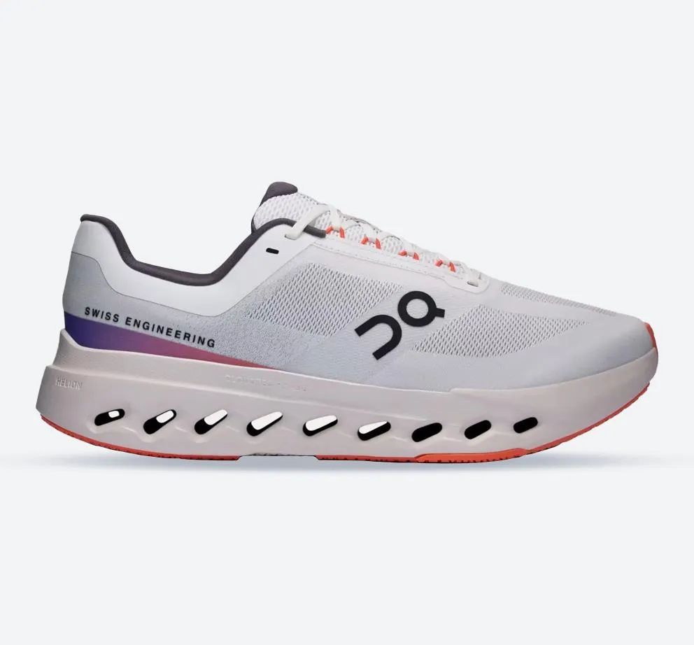 Women's Wide Fit On Running Cloudsurfer Next Wide Training Shoes - White/Flame