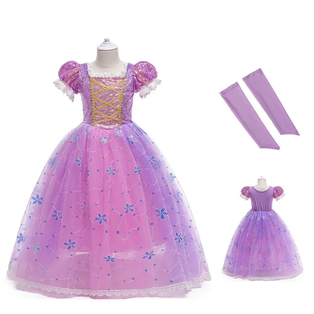 Xiangtuibao Long Hair Princess Dress Performance Dress Sophie Girl Dress Cosplay Halloween Party Dress