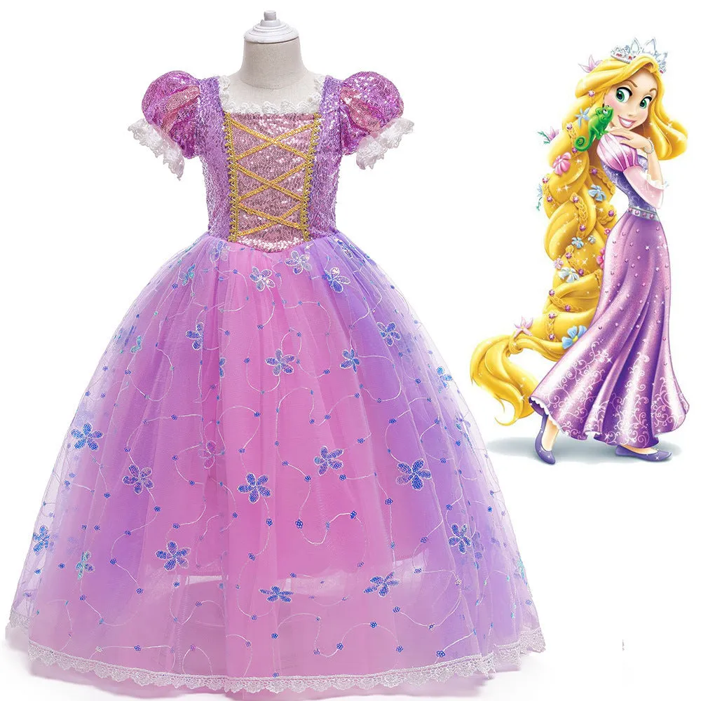 Xiangtuibao Long Hair Princess Dress Performance Dress Sophie Girl Dress Cosplay Halloween Party Dress