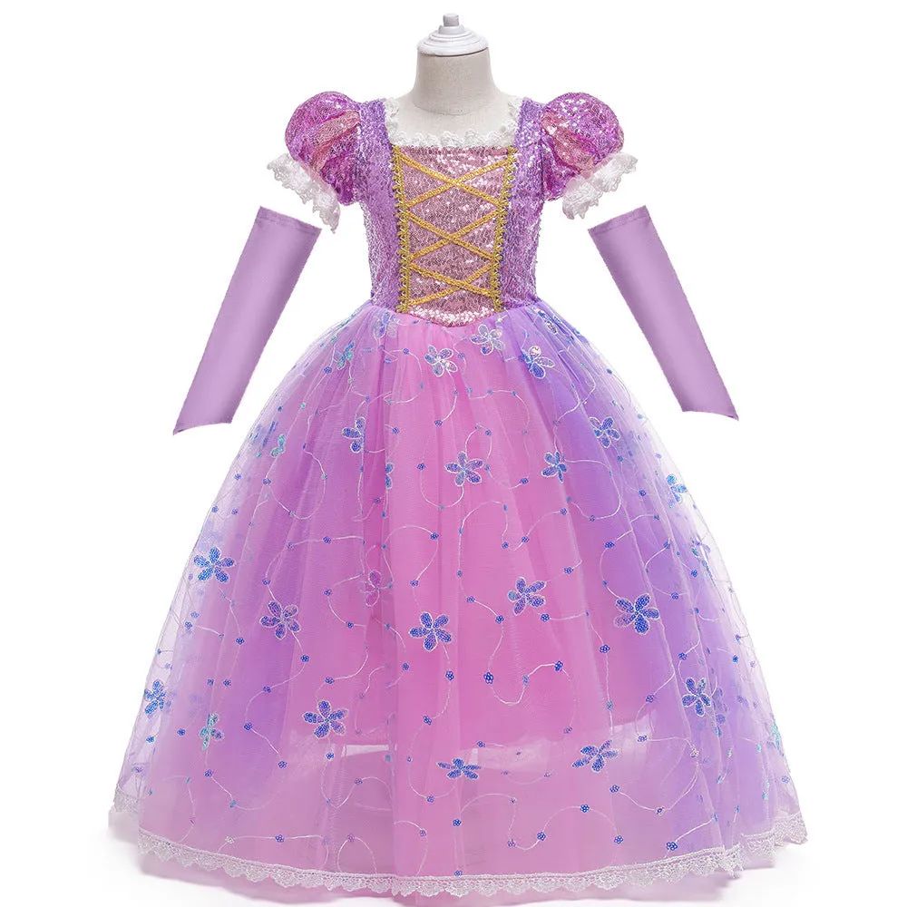 Xiangtuibao Long Hair Princess Dress Performance Dress Sophie Girl Dress Cosplay Halloween Party Dress